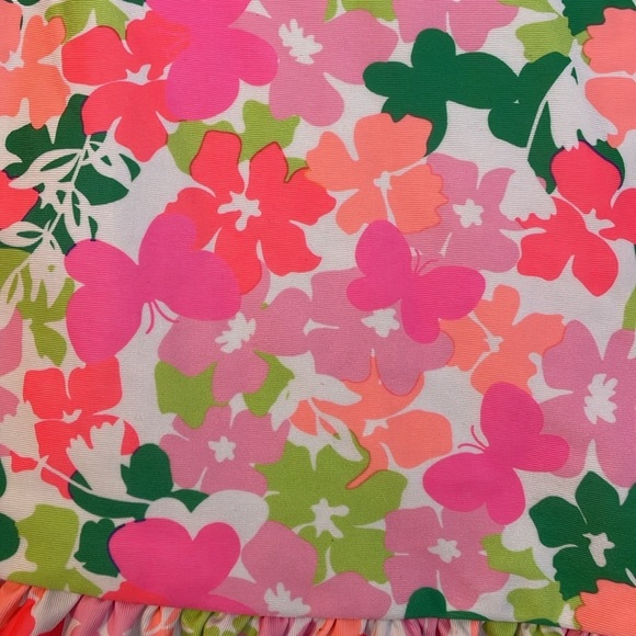 Crown and Ivy Kids Floral Butterfly Ruffle Hem Rash Guard Swim Shirt size 6X - Picture 7 of 12